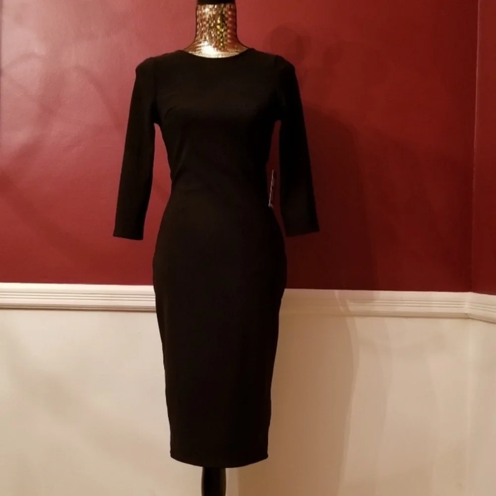 NWT Express 3/4 Sleeve Black Dress